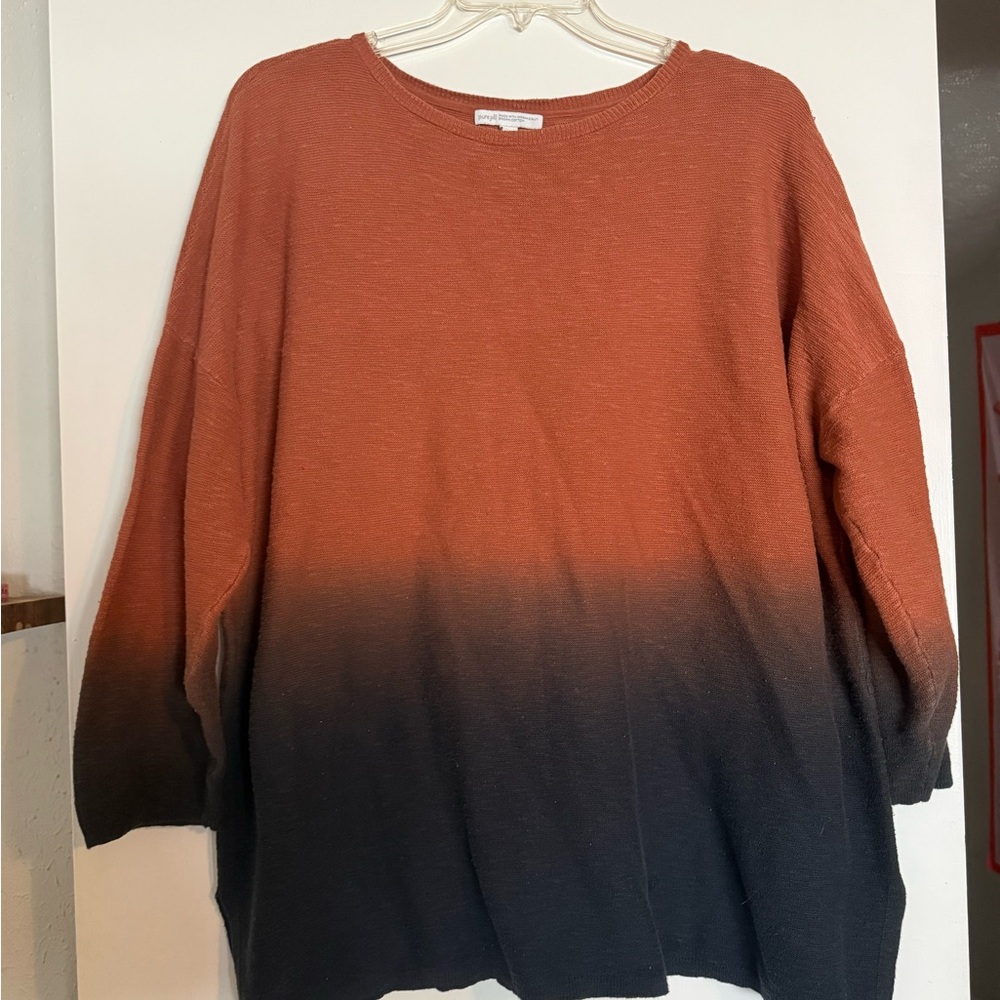 Gradient Knit Tunic - Rust and Black
